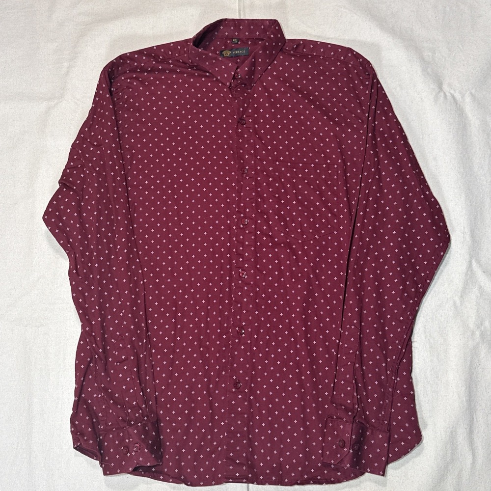 Versace V2 Classic Shirt Men Button Up XXL AOP Fits Like a L